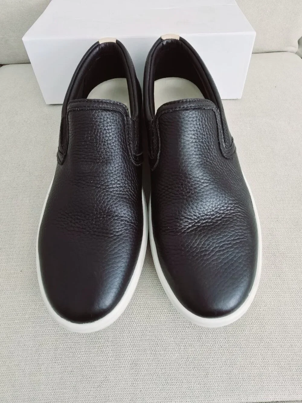Ecco Soft 7 Black Slip On Loafer Shoes 6 6.5 - 37 Leather Womens Flat Shoes